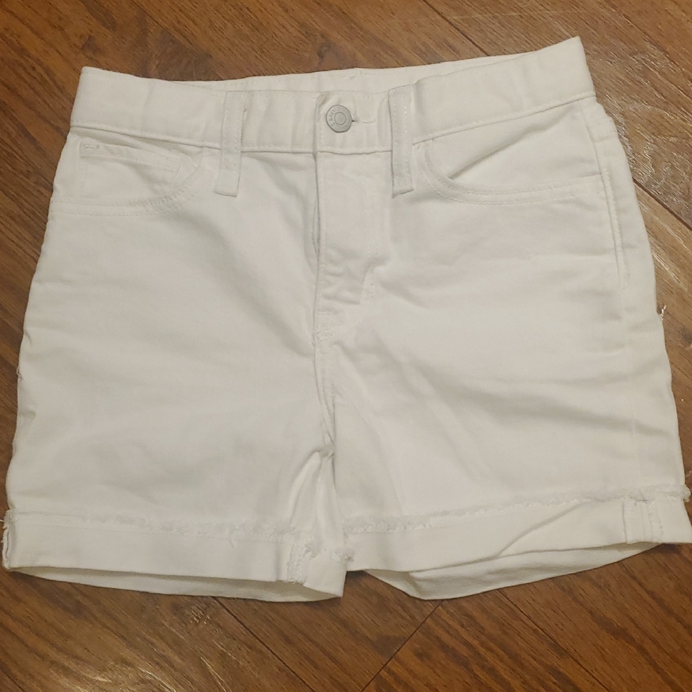 Old Navy Girls Crisp White Jean Shorts With cuffs; Excellent Like New Condition
